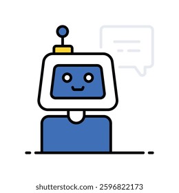 Robot Chatting vector filled outline icon. EPS 10 file
