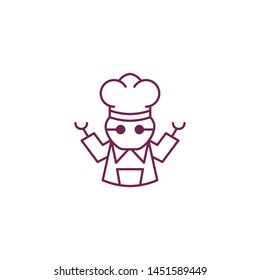 Robot Chef Cooking Food Kitchen Delivery Restaurant Bakery Isolated Logo