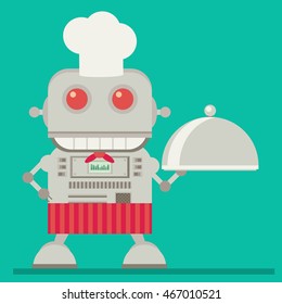 Robot Chef. Flat Vector Illustration