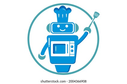 robot chef icon, logo inspiration for web icon banners and posters