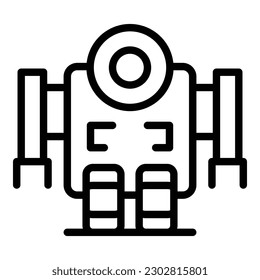 Robot child icon outline vector. Cute mascot. Android ai