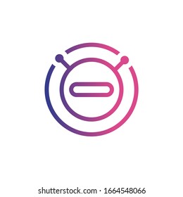 Robot circle logo Minimal round cyber sign Modern robotic conception Abstract bot icon template Simple tech symbol design Mono line symbol AI concept Flat graphic Clean digital vector