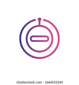 Robot circle sign Minimal round cyber logo Abstract bot icon template Modern robotic conception Simple tech element design Mono line symbol Artificial Intelligence Flat graphic Clean digital vector