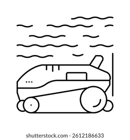 robot cleaner pool line icon vector. robot cleaner pool sign. isolated contour symbol black illustration