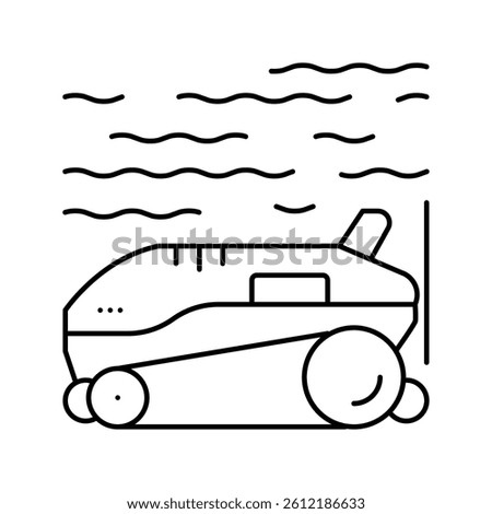 robot cleaner pool line icon vector. robot cleaner pool sign. isolated contour symbol black illustration