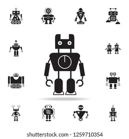 robot with a clock icon. Detailed set of robot icons. Premium graphic design. One of the collection icons for websites, web design, mobile app