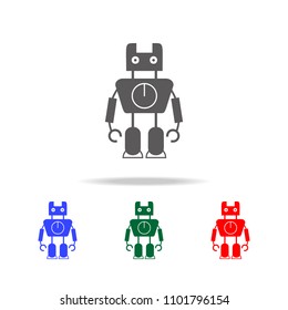 robot with a clock icons. Elements of robots in multi colored icons. Premium quality graphic design icon. Simple icon for websites, web design, mobile app, info graphics on white background