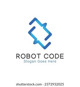 Robot Code Logo Design Programing Coding Logotype