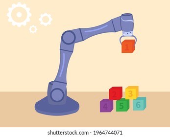A robot for collaboration. Modern robotics. Cubot automation is a concept of human-friendly industry solutions.