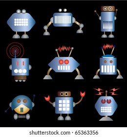 Robot collection. Vector. Other examples in my portfolio.
