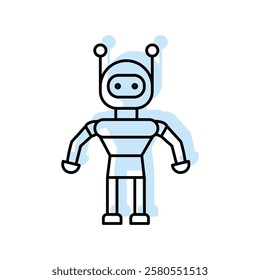 Robot color shadow thinline icon, editable vector icon, pixel perfect, illustrator ai file