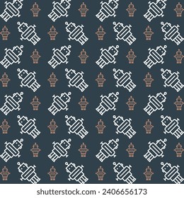 Robot colorful repeating trendy pattern vector illustration background