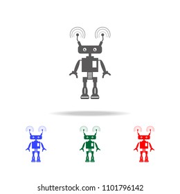 robot with communication icons. Elements of robots in multi colored icons. Premium quality graphic design icon. Simple icon for websites, web design, mobile app, info graphics on white background