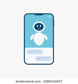 robot for communication in the phone vector illustration