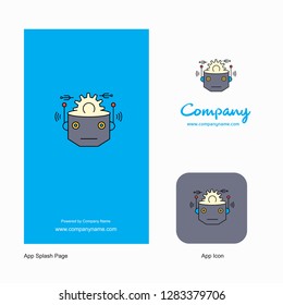 Robot Company Logo App Icon and Splash Page Design. Creative Business App Design Elements
