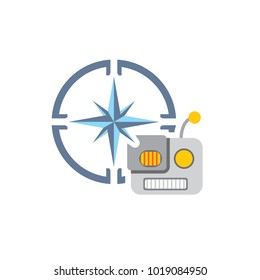 Robot Compass Logo Icon Design