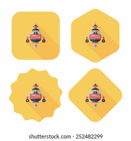 robot concept flat icon with long shadow,eps10