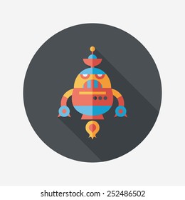 robot concept flat icon with long shadow,eps10