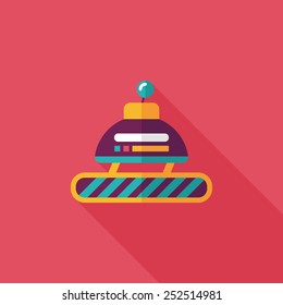 robot concept flat icon with long shadow,eps10