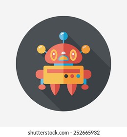 robot concept flat icon with long shadow,eps10