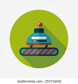 robot concept flat icon with long shadow,eps10