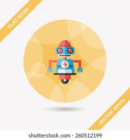 robot concept flat icon with long shadow,eps10