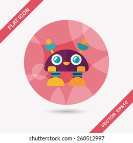robot concept flat icon with long shadow,eps10