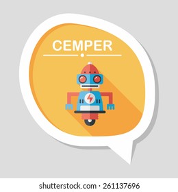 robot concept flat icon with long shadow,eps10