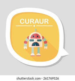 robot concept flat icon with long shadow,eps10