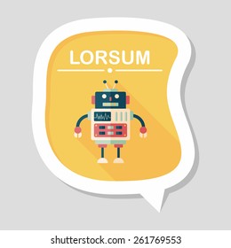 robot concept flat icon with long shadow,eps10