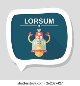 robot concept flat icon with long shadow,eps10