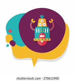 robot concept flat icon with long shadow,eps10