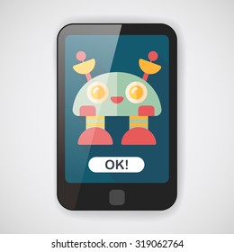 robot concept flat icon with long shadow,eps10