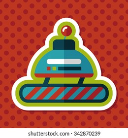 robot concept flat icon with long shadow,eps10