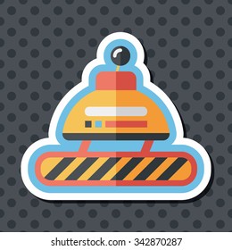 robot concept flat icon with long shadow,eps10