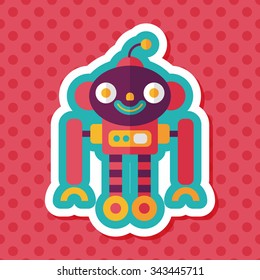 robot concept flat icon with long shadow,eps10