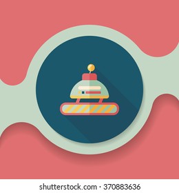 robot concept flat icon with long shadow,eps10