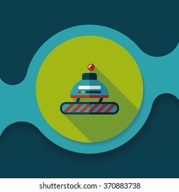 robot concept flat icon with long shadow,eps10
