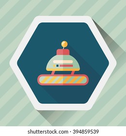 robot concept flat icon with long shadow,eps10