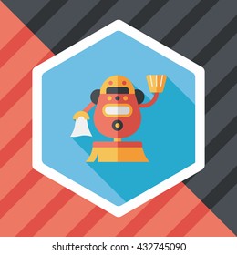 robot concept flat icon with long shadow,eps10