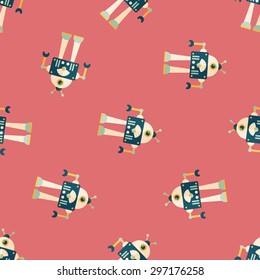 robot concept flat icon,eps10 seamless pattern background