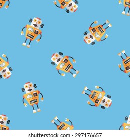 robot concept flat icon,eps10 seamless pattern background