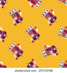 robot concept flat icon,eps10 seamless pattern background