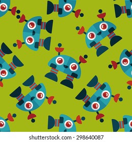 robot concept flat icon,eps10 seamless pattern background