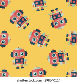 robot concept flat icon,eps10 seamless pattern background