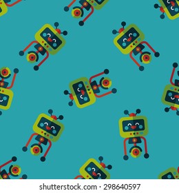 robot concept flat icon,eps10 seamless pattern background