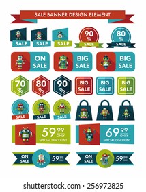 robot concept flat sale banner background,eps10