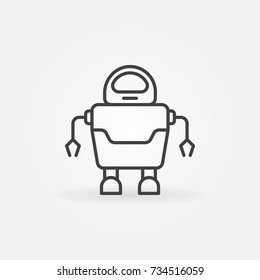 Robot concept icon or design element in thin line style