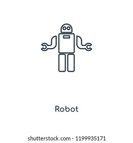 Robot concept line icon. Linear Robot concept outline symbol design. This simple element illustration can be used for web and mobile UI/UX.