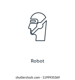 Robot concept line icon. Linear Robot concept outline symbol design. This simple element illustration can be used for web and mobile UI/UX.